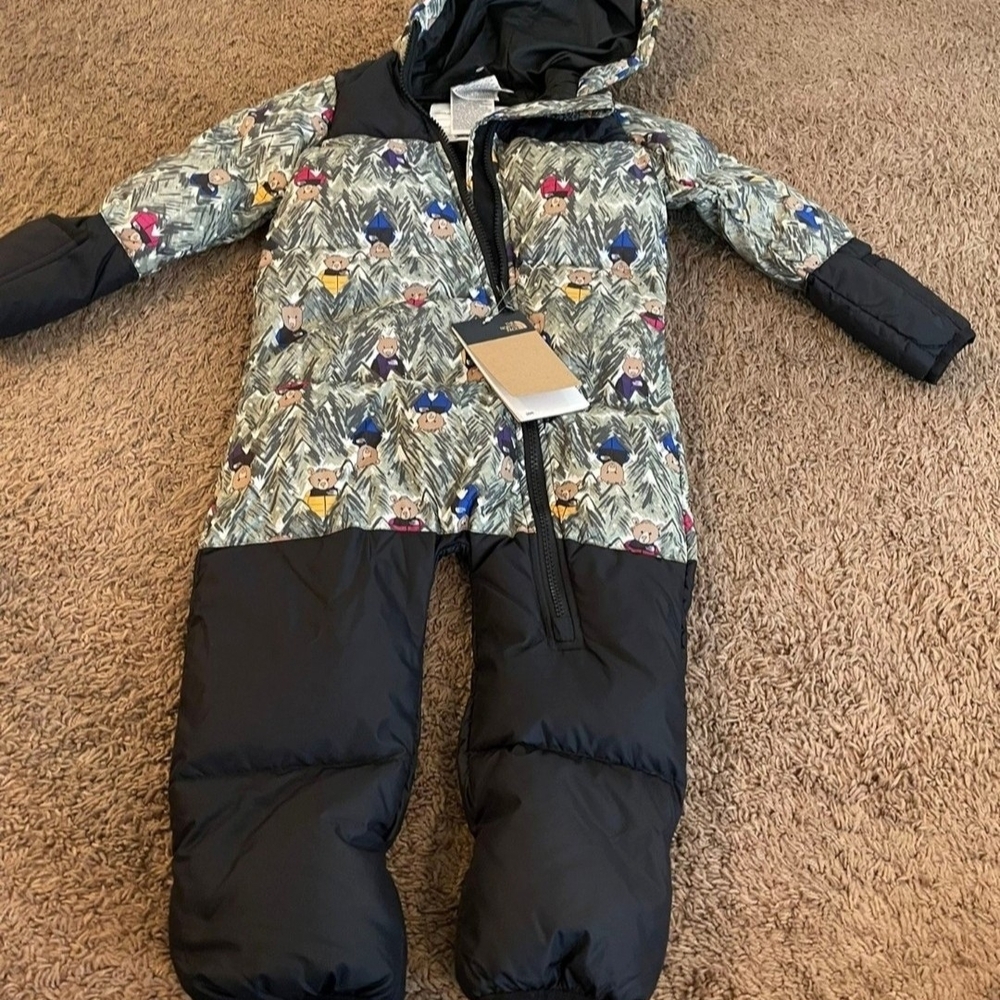 The North Face Baby One Piece Footie - Black and Gray